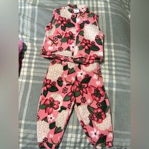 Patagonia Floral Vest & Pants Set (Baby girl size 24M)